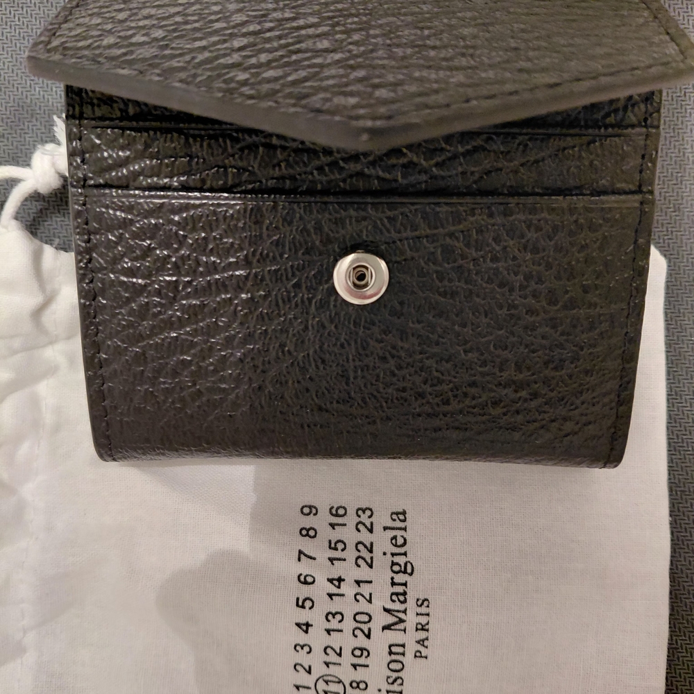 Maison Margiela Black Leather Card Holder Wallet